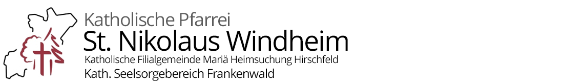 Grafik im Kopf der Homepage der Pfarrei Windheim mit Verlinkung